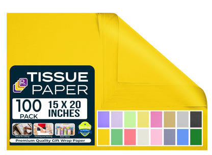 Black Tissue Paper for Gift Bags - 15"x20" Sheets (Pack of 100) - Bulk Black Tissue Paper Sheets for Wrapping, Crafting, and Gift Wrapping