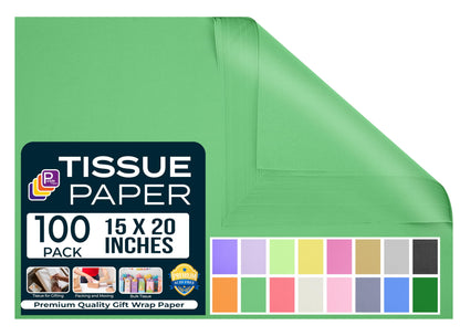 Black Tissue Paper for Gift Bags - 15"x20" Sheets (Pack of 100) - Bulk Black Tissue Paper Sheets for Wrapping, Crafting, and Gift Wrapping