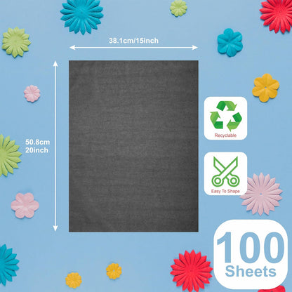 Black Tissue Paper for Gift Bags - 15"x20" Sheets (Pack of 100) - Bulk Black Tissue Paper Sheets for Wrapping, Crafting, and Gift Wrapping