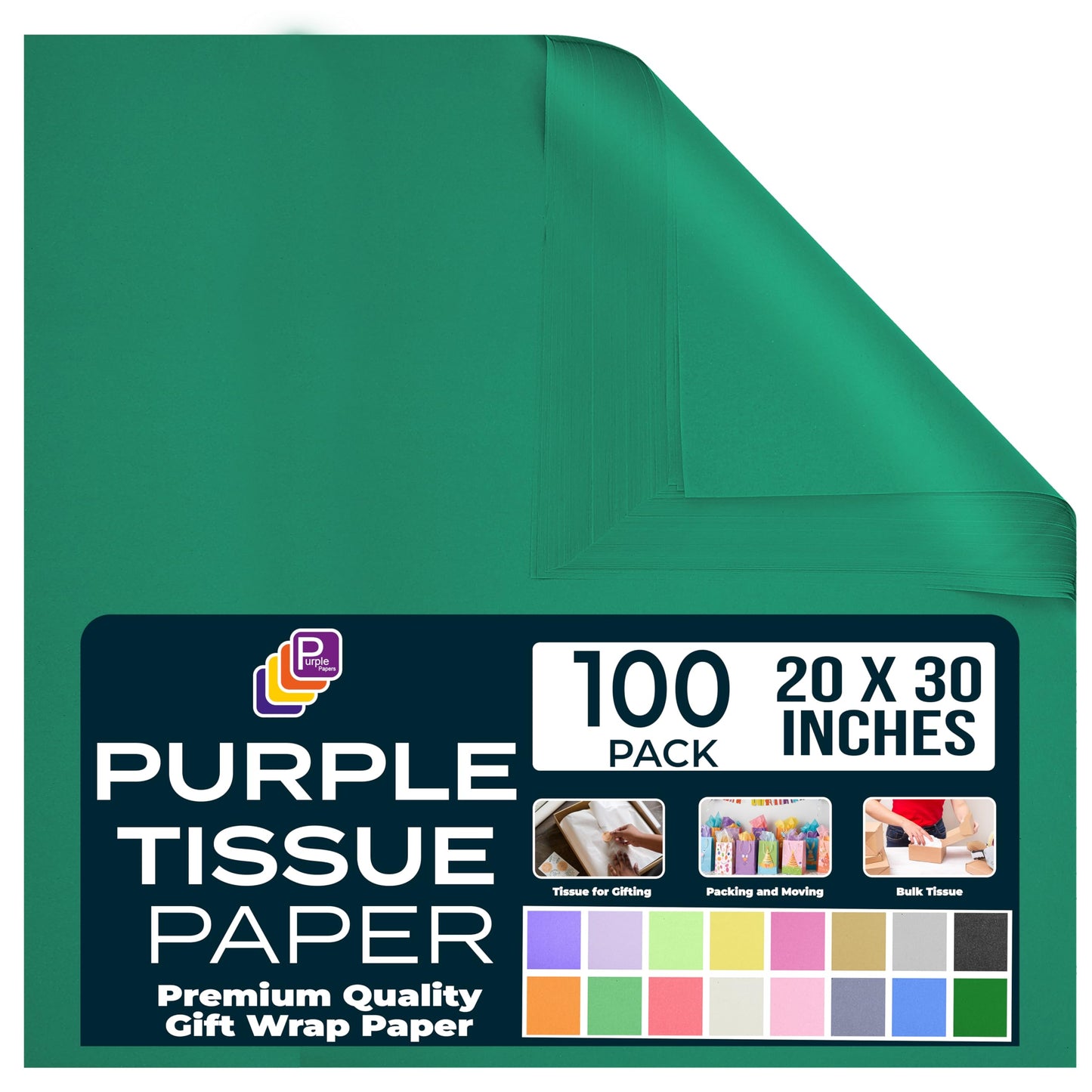 Black Tissue Paper for Gift Bags - 15"x20" Sheets (Pack of 100) - Bulk Black Tissue Paper Sheets for Wrapping, Crafting, and Gift Wrapping