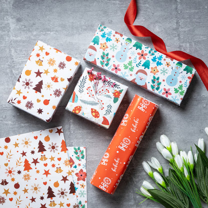 Christmas Gift Wrapping Paper Red Gift Wrap Paper Santa Wrapping Paper Wrap Gift Xmas
