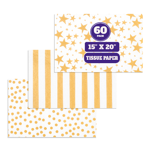 Gold Tissue Paper White Tissue Paper Holiday Tissue Paper Polka Dot Star Stripe Gift Tissue Paper for Gift Bags