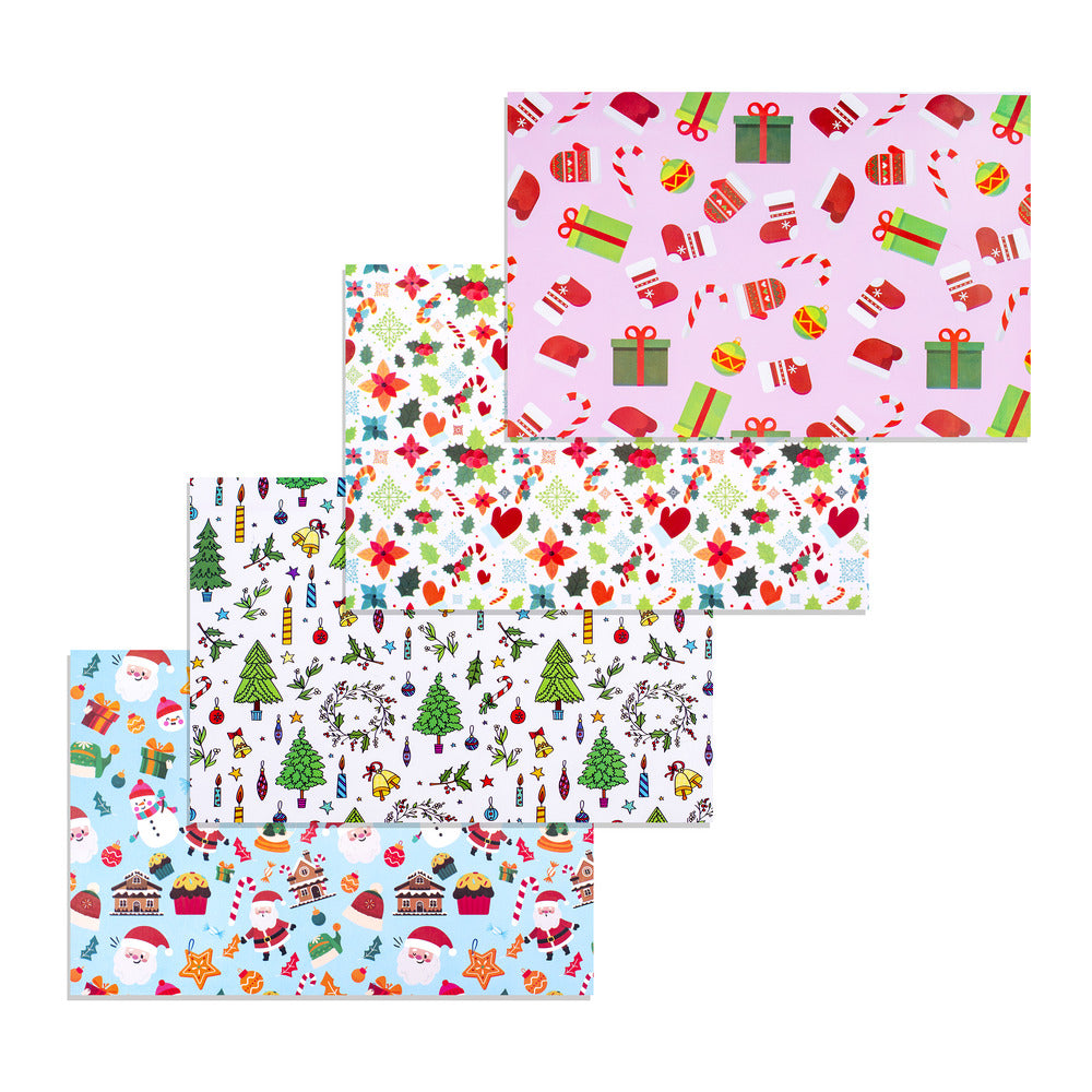 Christmas Gift Wrapping Paper Holiday Pink Xmas Gift Paper Wrap Santa xmas tree