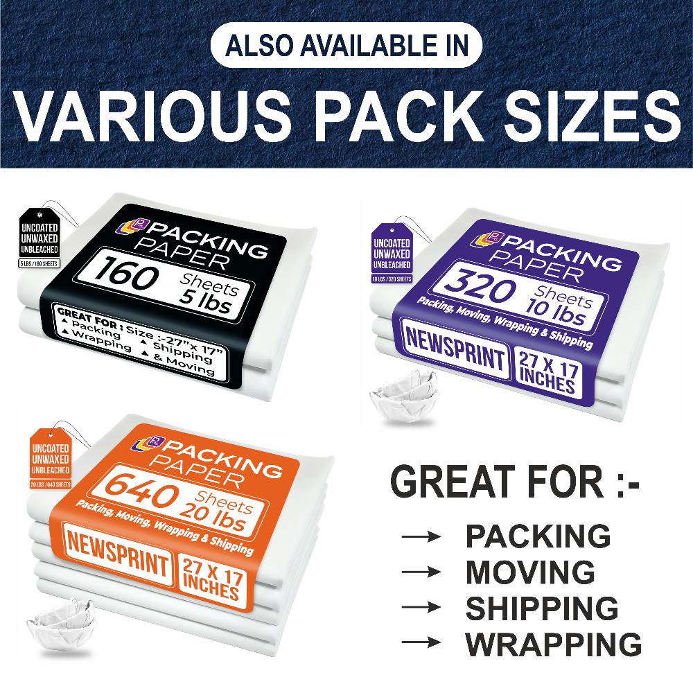 white packing paper for moving paper sheets